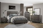 Contemporary Design 1pc 6-Drawers Dresser Gray Finish Polished Hardware Wooden Bedroom Furniture