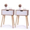 Nightstand, Modern End Table with Drawer, Wooden Side Table for Living Room and Bedroom, Home Furniture