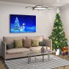 Framed Canvas Wall Art Decor Painting For Chrismas, Chrismas Tree with Cute Snowman Chrismas Gift Painting For Chrismas Gift