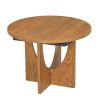 Modern 5-Piece Extendable Round Dining Table Set with 16.2inch Removable Leaf for Small Places