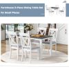 Rustic Minimalist Wood 5-Piece Dining Table Set with 4 X-Back Chairs for Small Places