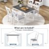 Rustic Minimalist Wood 5-Piece Dining Table Set with 4 X-Back Chairs for Small Places