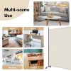 6 Feet Single Panel Rolling Room Divider with Smooth Wheels